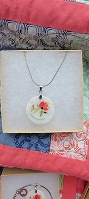 "Rhododendron" Natural Shell Pendant Necklace