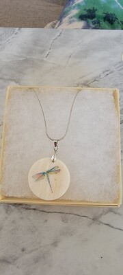 "Dragonfly" Natural Shell Pendant Necklace