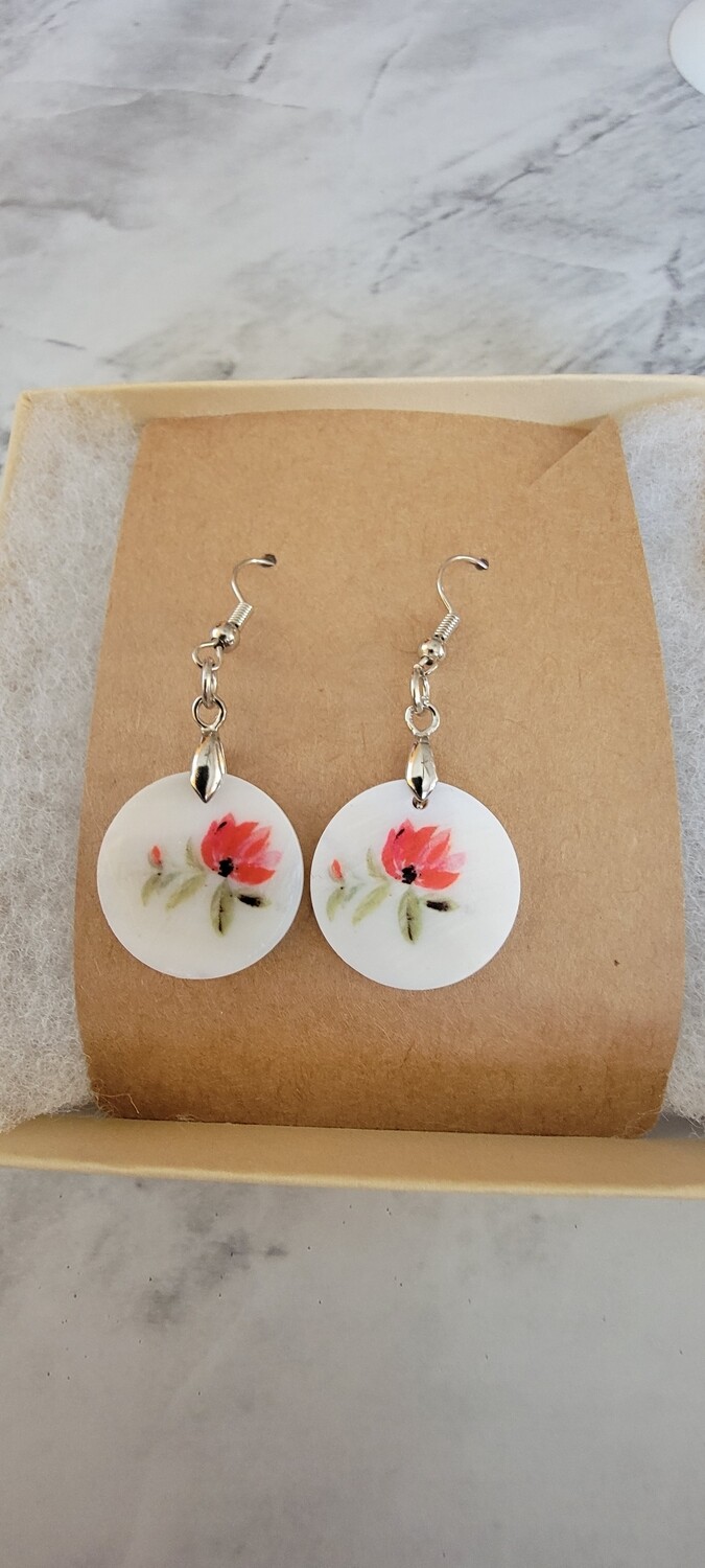 "Rhododendron" Natural Shell Earrings
