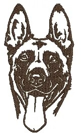 Belgian Malinois Silhouette Embroidered Dish Towel