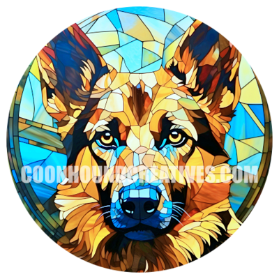 Stained Glass Dogs Wind Spinner