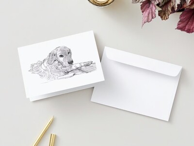 “Roxie” Golden Retriever Sketch Blank Notecards