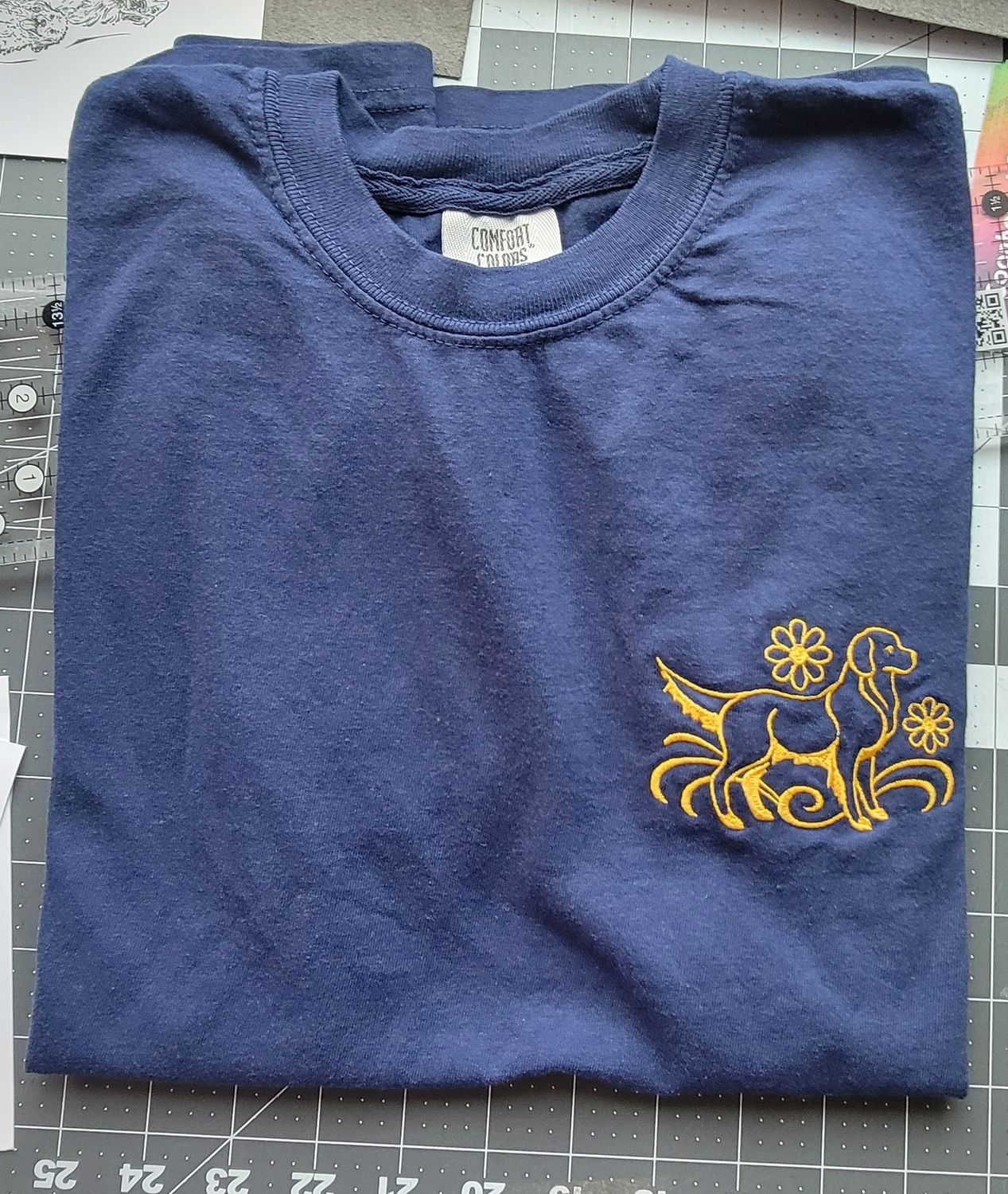 Swirly Golden Embroidered Unisex T-Shirt
