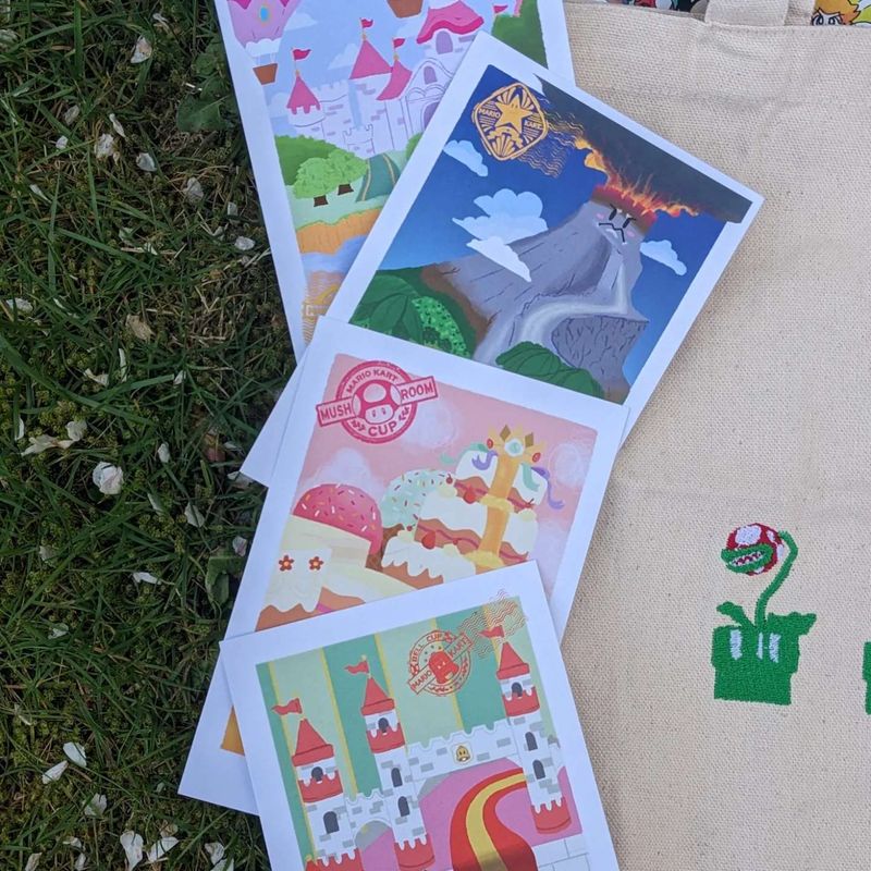Mario Kart Vntage Postcard Print