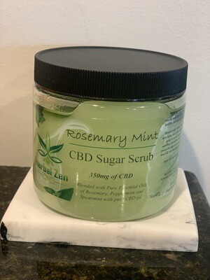 Sugar Scrub Luxury CBD Body Exfoliate 350 MG Rosemary Mint Stress