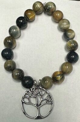 Blue and Yellow Tiger's Eye Bracelet