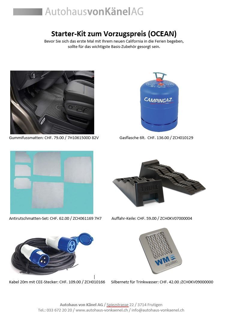 AVK Starter Kit VW California Ocean T6.1