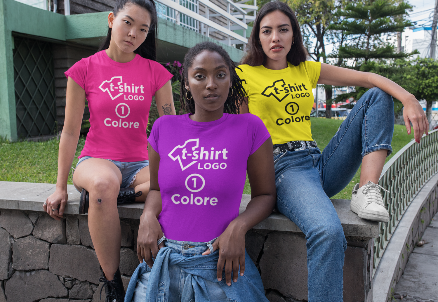 100 pz TSHIRT COLORATA STAMPA 1 COLORE