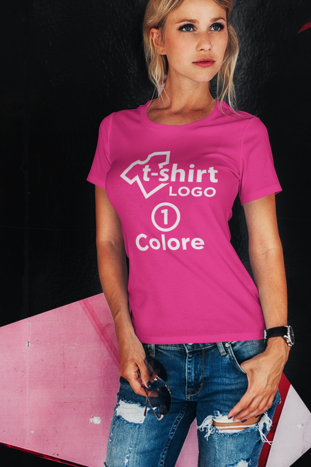 100 pz TSHIRT COLORATA STAMPA 1 COLORE