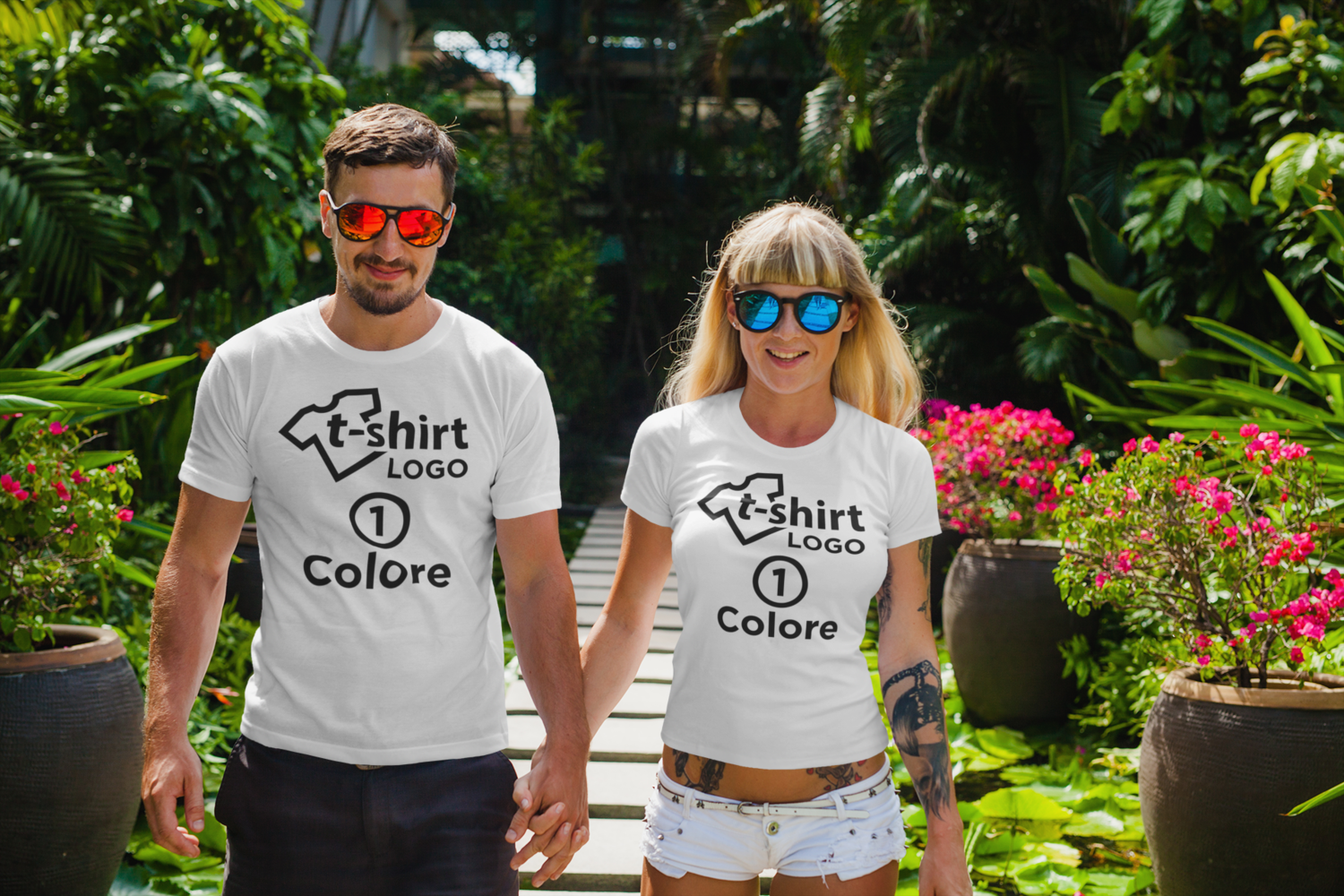 100 pz TSHIRT BIANCA STAMPA 1 COLORE