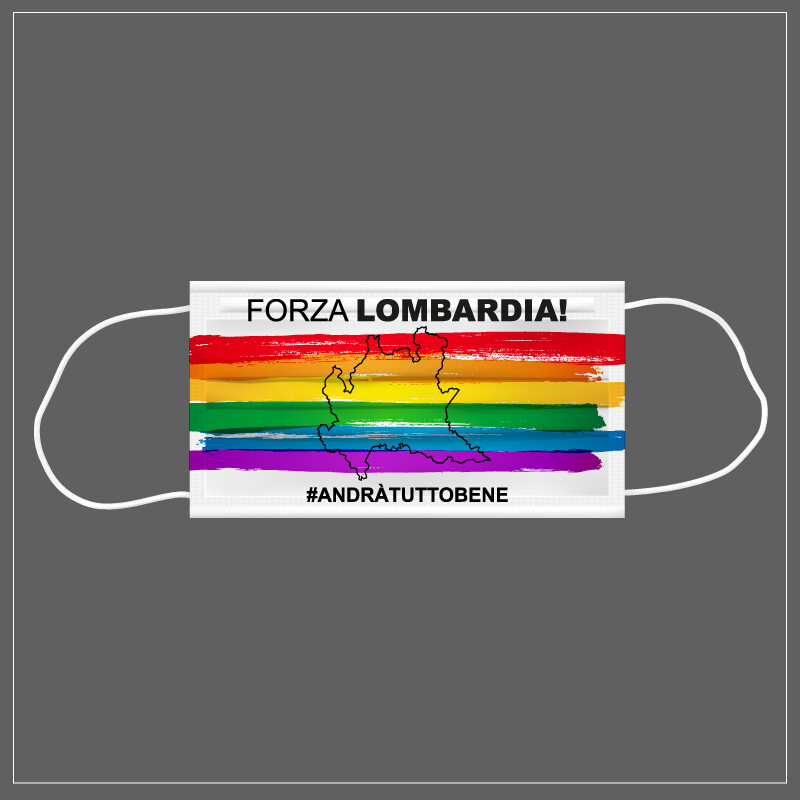 Mascherina Riutilizzabile Lavabile FORZA LOMBARDIA