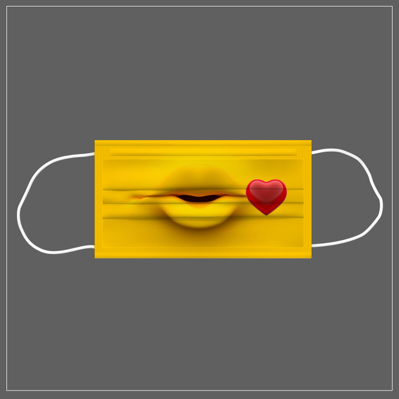 Mascherina Riutilizzabile Lavabile BACIO CUORE