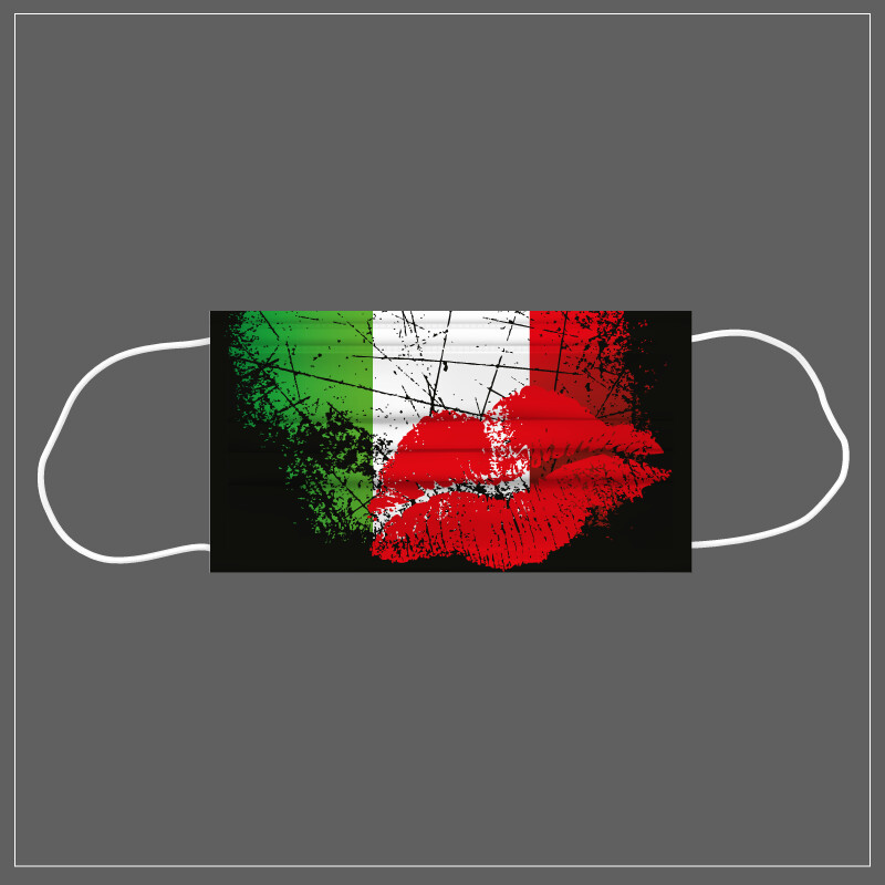 Mascherina Riutilizzabile Lavabile ITALIA BACIO