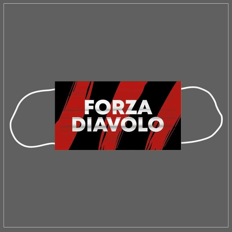 Mascherina Riutilizzabile Lavabile Calcio FORZA DIAVOLO MILAN