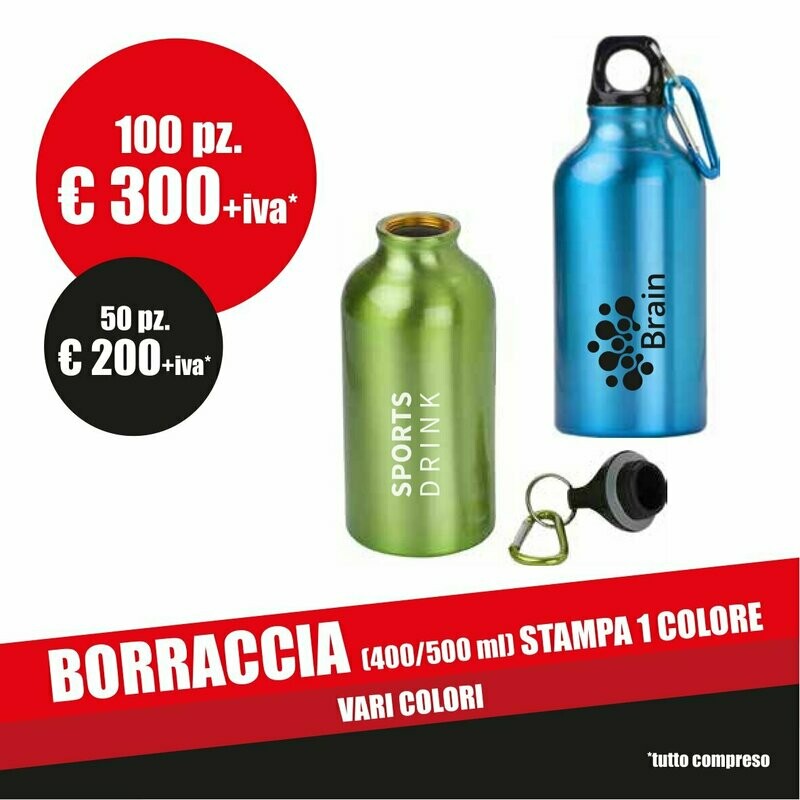50 pz borraccia personalizzata