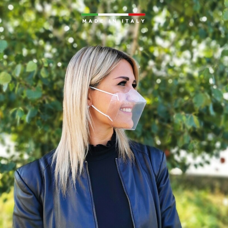 ​5 pz Mascherina riutilizzabile trasparente