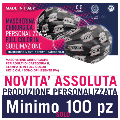 5000 pz Mascherina Chirurgica Certificata Personalizzata