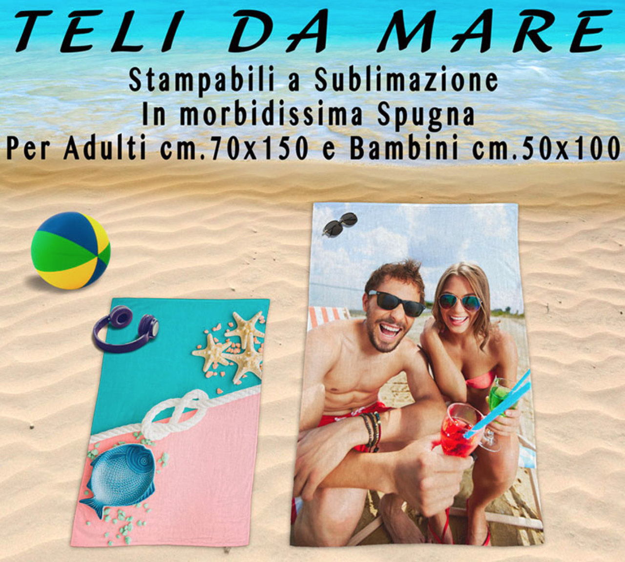 Asciugamano personalizzato all over print in Hd