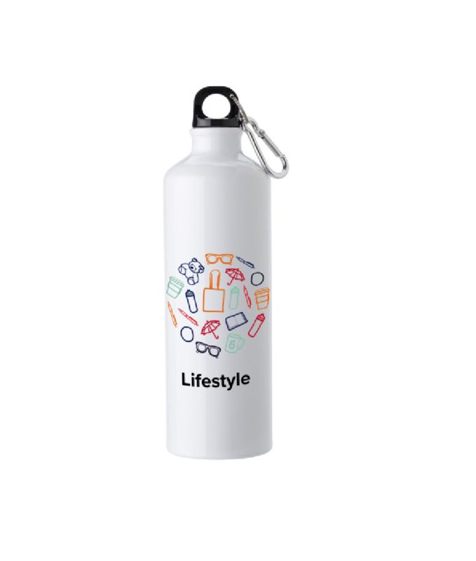 1 pz BORRACCIA BIANCA 750 ml con Stampa quadricromia