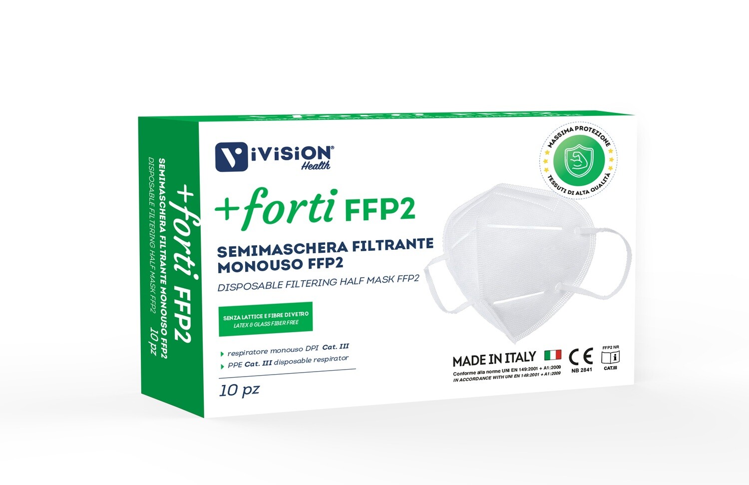 50 pz +FORTI FFP2 MADE IN ITALY, MADE IN FVG - MASCHERINA FILTRANTE