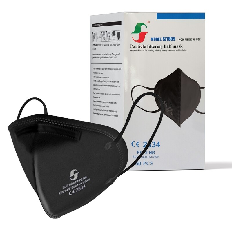 FFP2 SUPER FILTRANTE CERTIFICATA CE 50 PZ - SJ7899 colore NERO