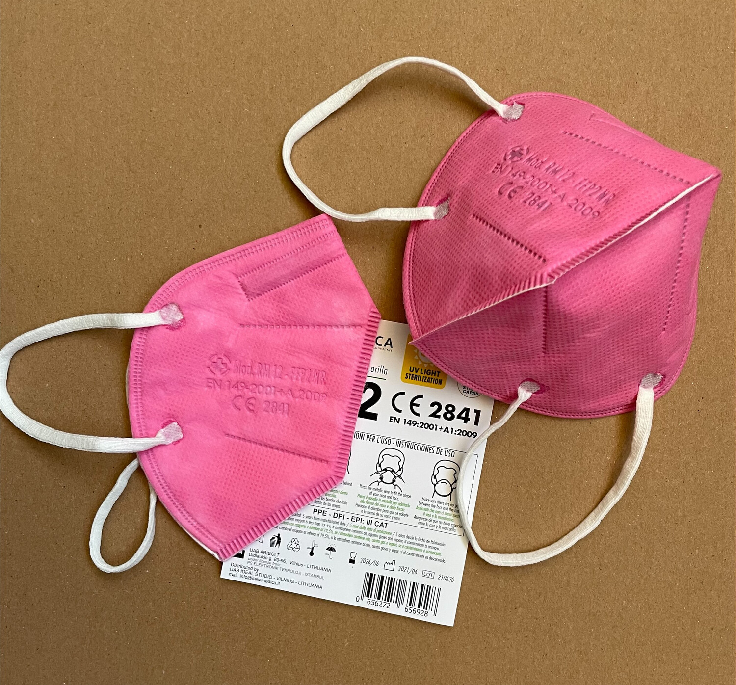 10 pz FFP2 colore AZALEA, con certificazione CE - OFFERTA Risparmio