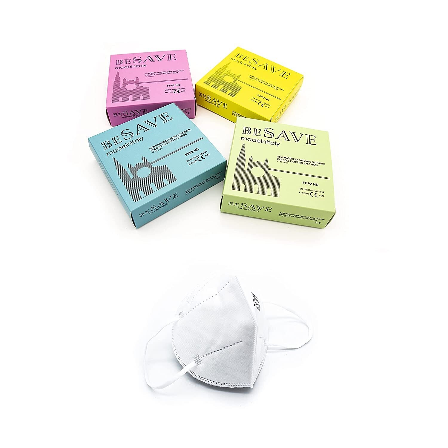 20 pz FFP2 Protettiva, 100% Made In Italy, Super Filtrante