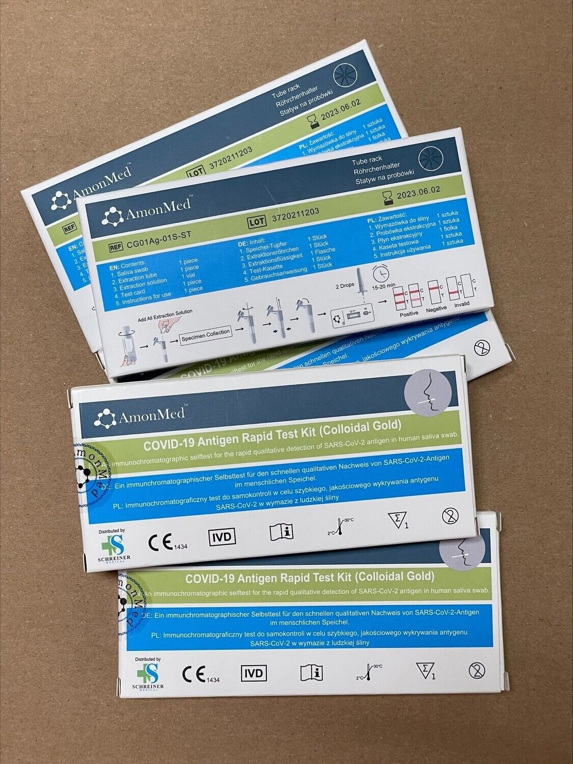 10 PZ Kit di test rapido antigene  COVID-19 (colloidale lollipop salivare) per autotest/uso domestico monodose