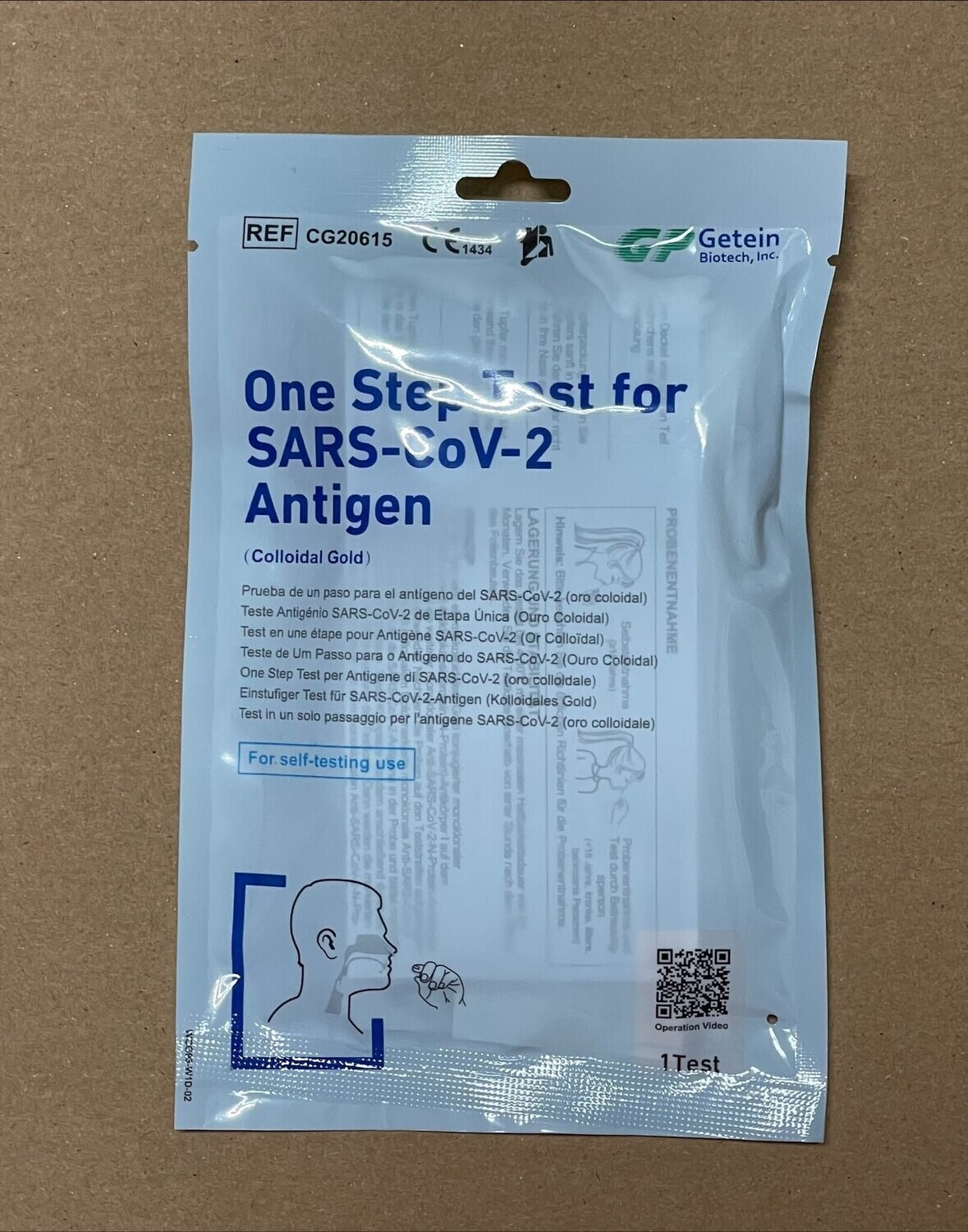 1 pz GETEIN - Test Rapido antigenico nasale per SARS- CoV-2 | 1 kit rapido personale. Confezione singola