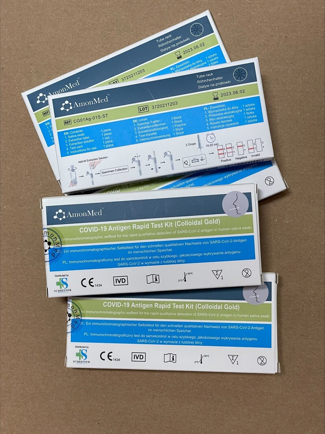 10 PZ Kit di test rapido antigene  COVID-19 (colloidale lollipop salivare) per autotest/uso domestico monodose