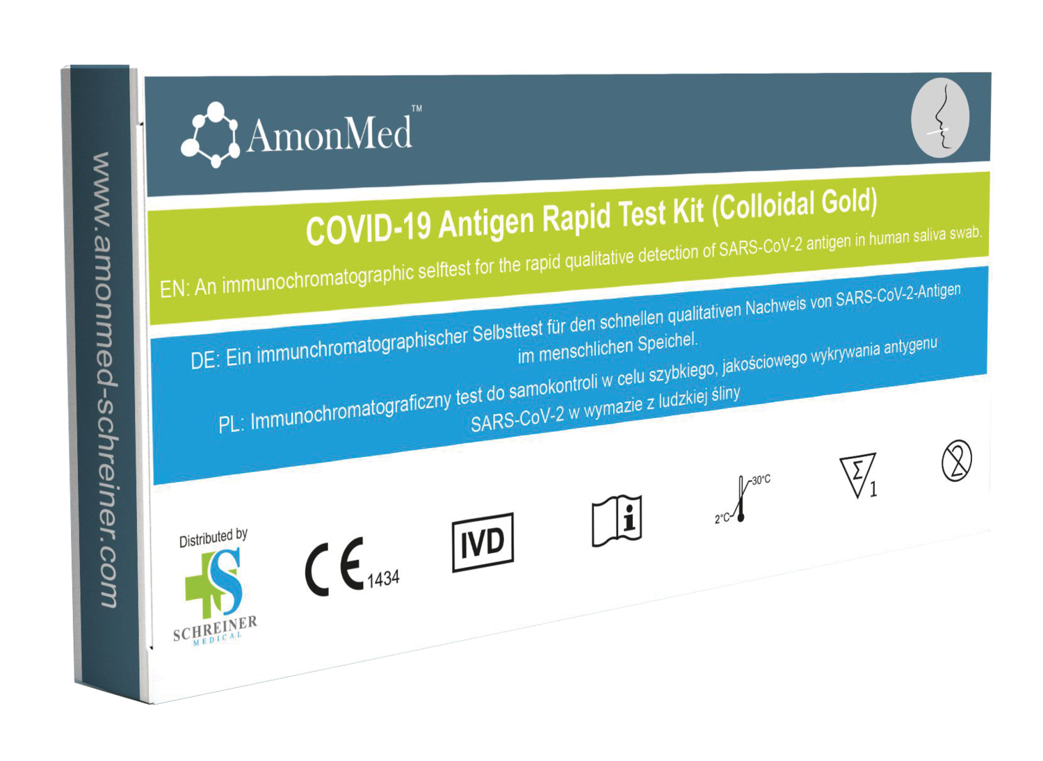 5 PZ Kit di test rapido antigene  COVID-19 (colloidale lollipop salivare) per autotest/uso domestico monodose