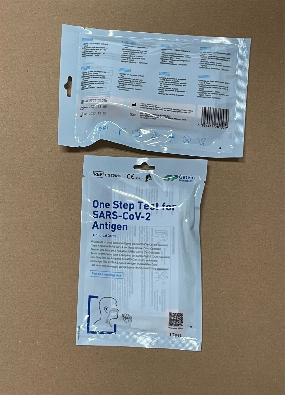 1 pz GETEIN - Test Rapido antigenico nasale per SARS- CoV-2 | 1 kit rapido personale. Confezione singola