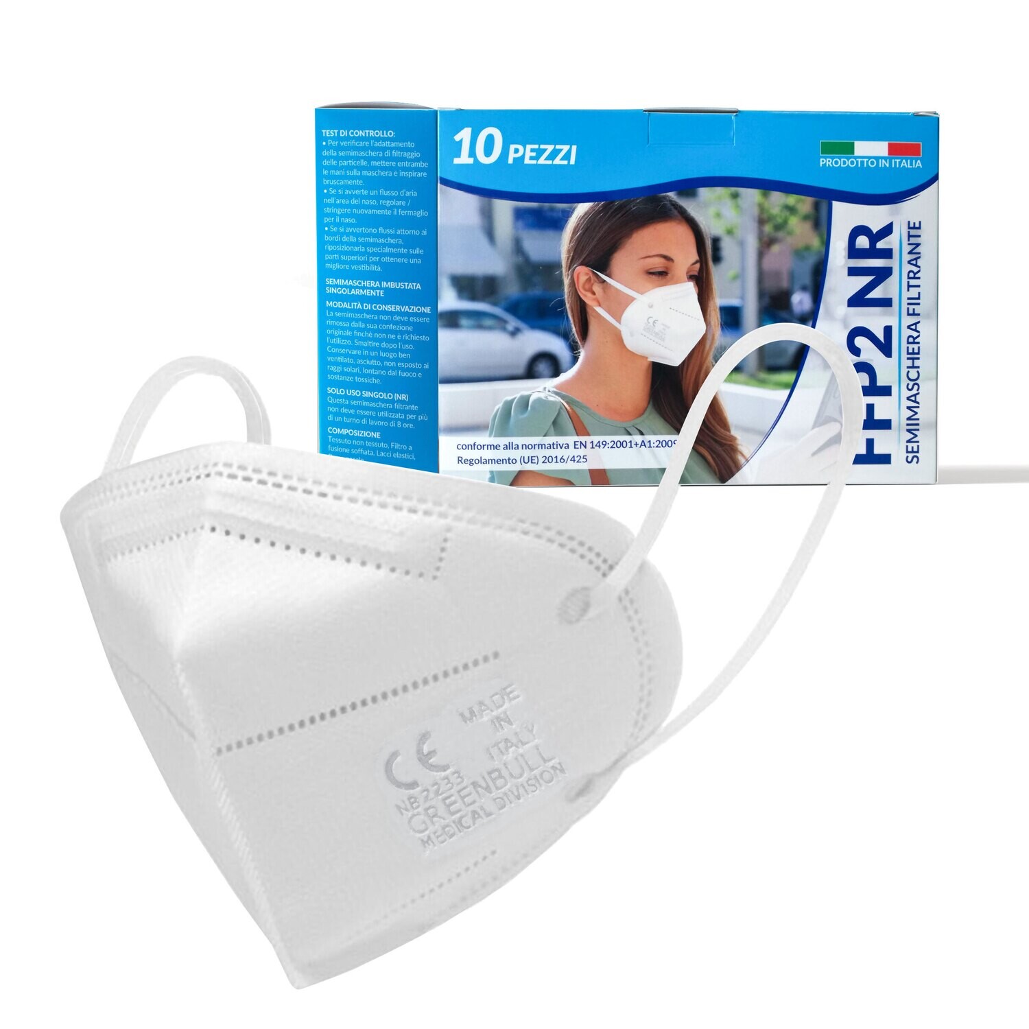 50 pz PER VISI PICCOLI Mascherine FFP2 BIANCA certificate Made in Italy