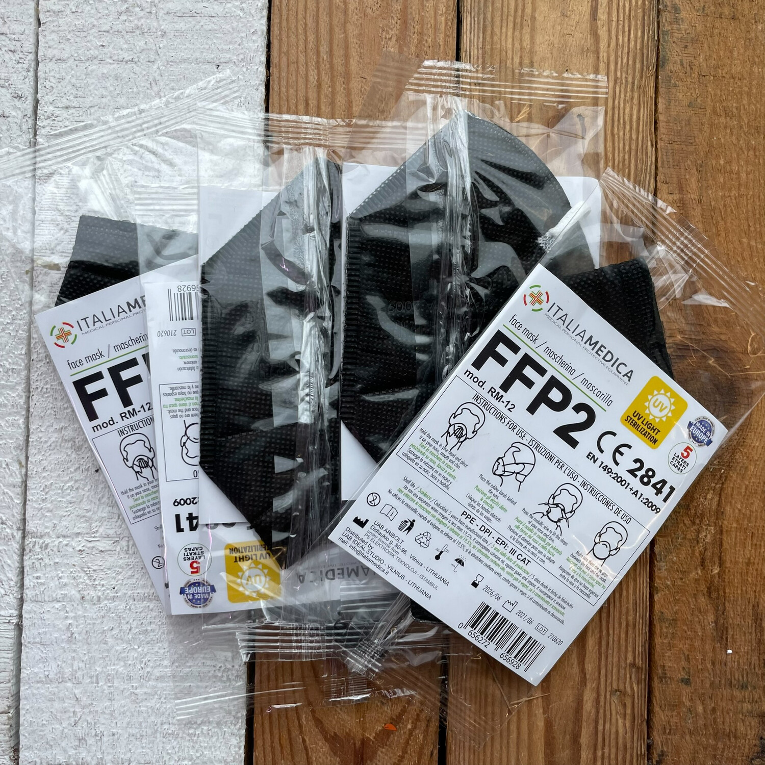 100 pz  FFP2 NERE made in EUROPA, con certificazione CE - OFFERTA Risparmio