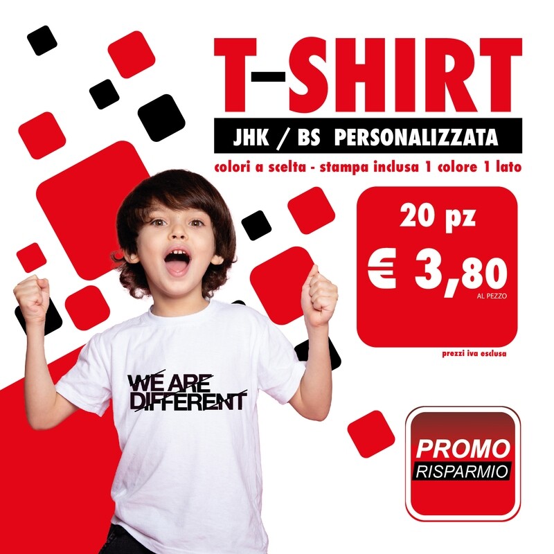 20 pz TSHIRT bambino  STAMPA 1 COLORE
