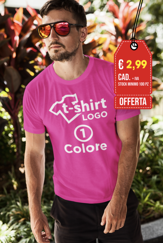 100 pz TSHIRT COLORATA STAMPA 1 COLORE