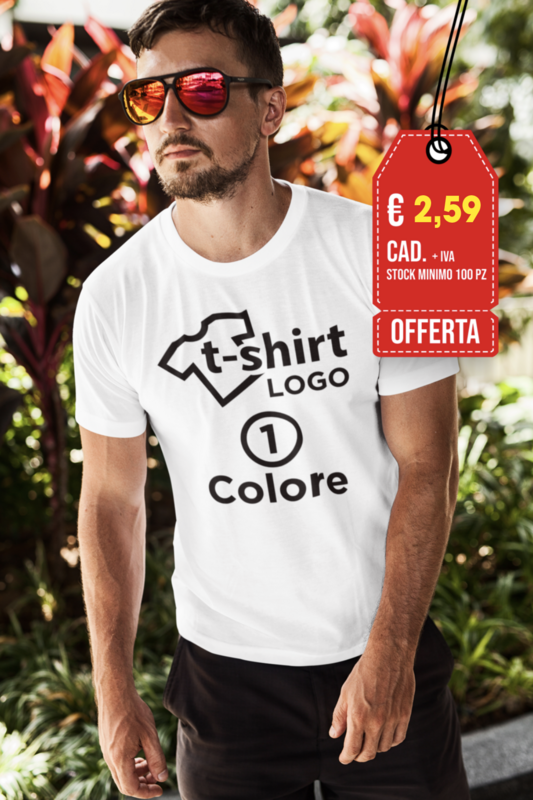 100 pz TSHIRT BIANCA STAMPA 1 COLORE