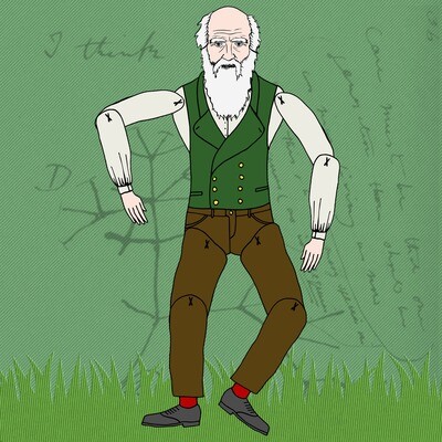 Charles Darwin Paper Doll puppet