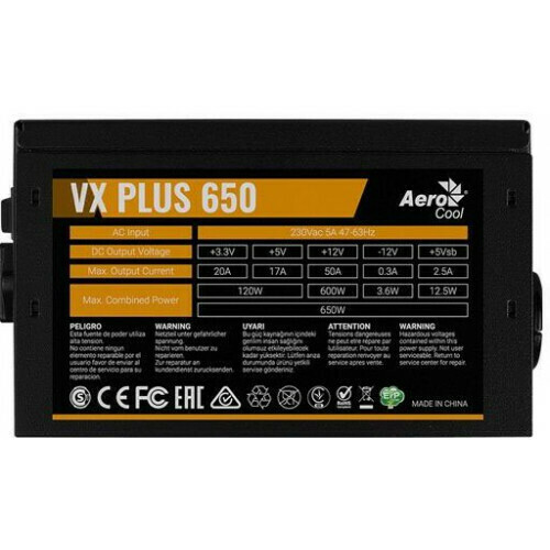 Блок питания AEROCOOL VX-650 PLUS 650W