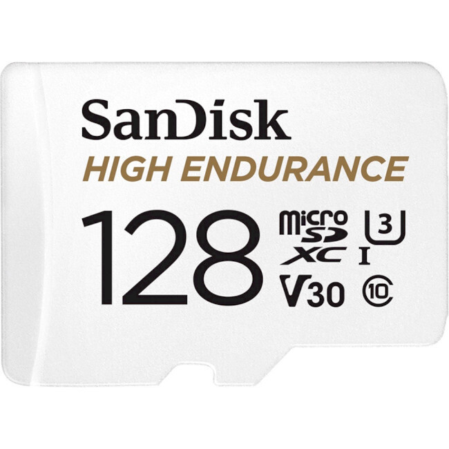 Карта памяти SANDISK microSDXC High Endurance 128GB UHS-I U3 V30 Class 10 + SD-adapter (SDSQQNR-128G-GN6IA)