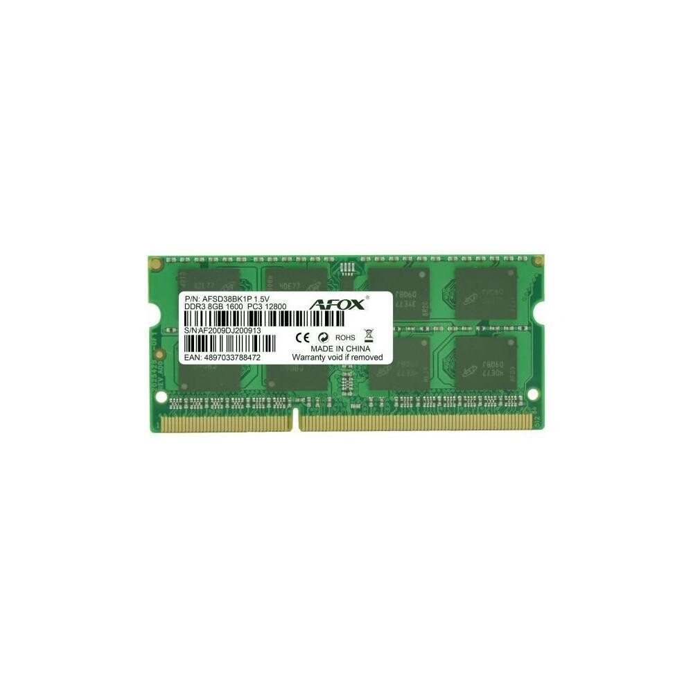 Оперативная память AFOX SODIMM DDR3-1600 8GB PC3-12800 (AFSD38BK1P)