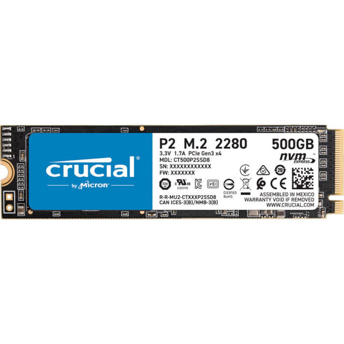 SSD CRUCIAL P2 500GB M.2 NVMe (CT500P2SSD8)