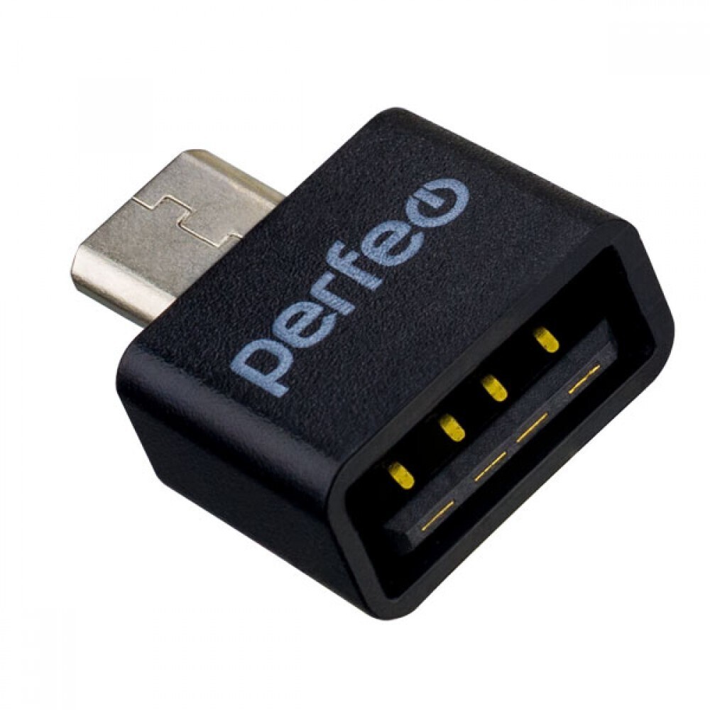 Адаптер Perfeo OTG USB in - microUSB out, черный (PF-VI-О010 Black)