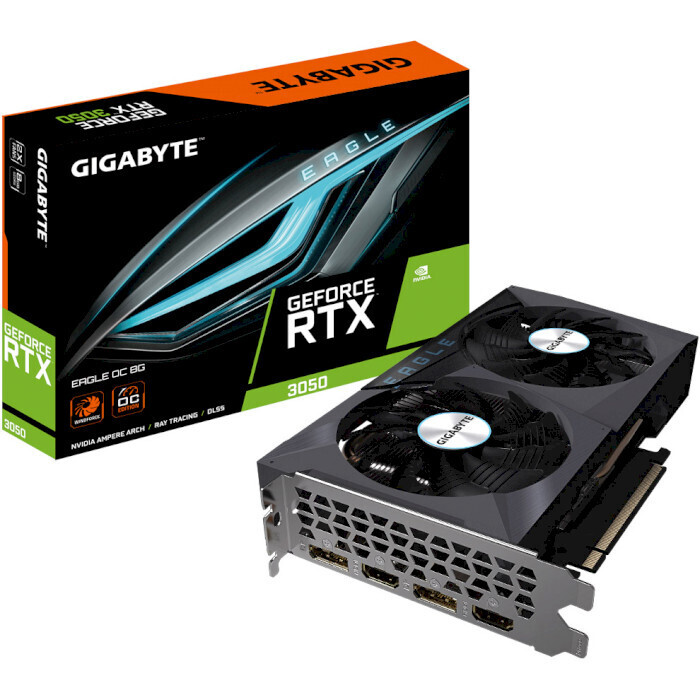 Видеокарта GIGABYTE GeForce RTX 3050 Eagle OC 8G LHR (GV-N3050EAGLE OC-8GD)
