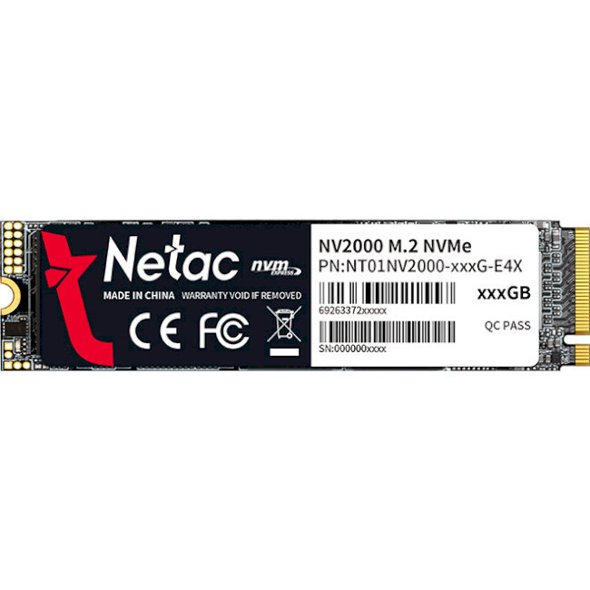 SSD NETAC NV2000 256GB M.2 NVMe (NT01NV2000-256-E4X)
