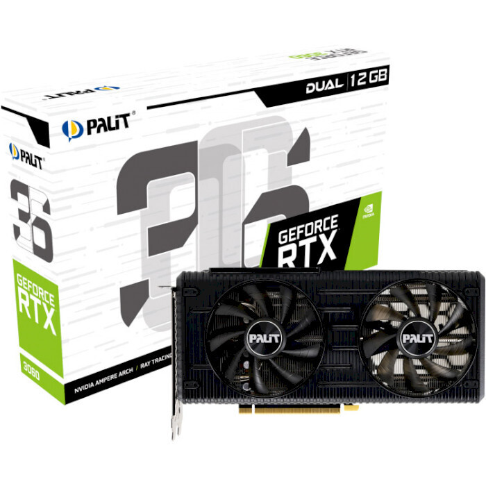 Видеокарта PALIT GeForce RTX 3060 Dual LHR (NE63060019K9-190AD)