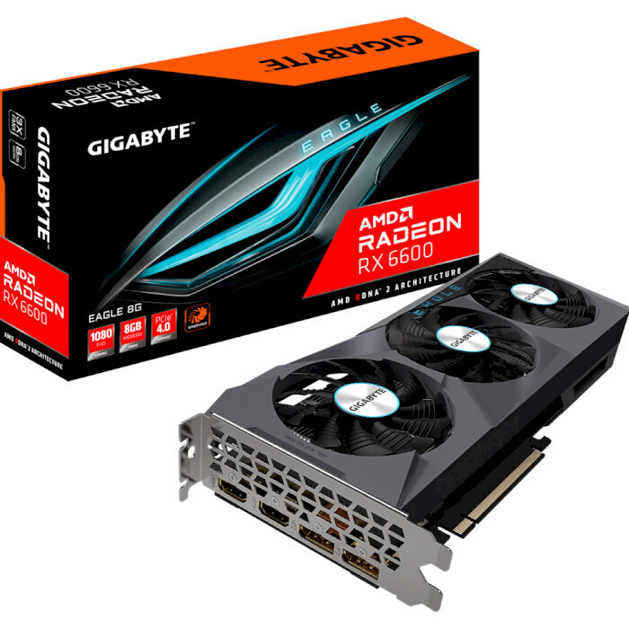 Видеокарта GIGABYTE Radeon RX 6600 Eagle 8G (GV-R66EAGLE-8GD)