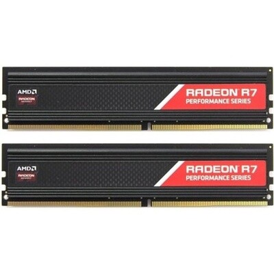 Модуль памяти AMD DDR4 32Gb (2x16Gb) 2666MHz pc-21300 R7 Performance Series Black Gaming