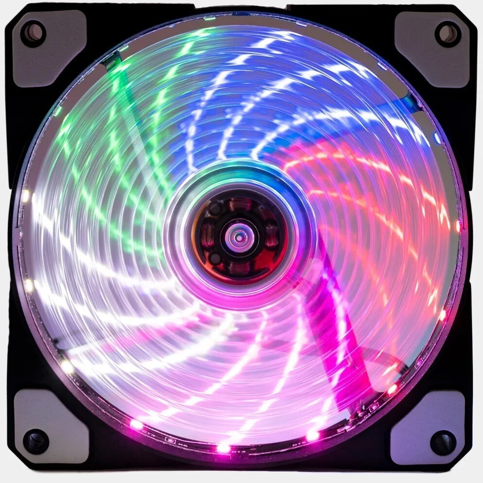 Вентилятор компьютерный разноцветный 120 мм LED Molex 3 pin