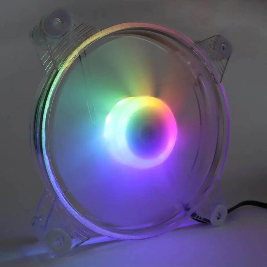 Вентилятор c подсветкой RGB полностью прозрачный 120 мм